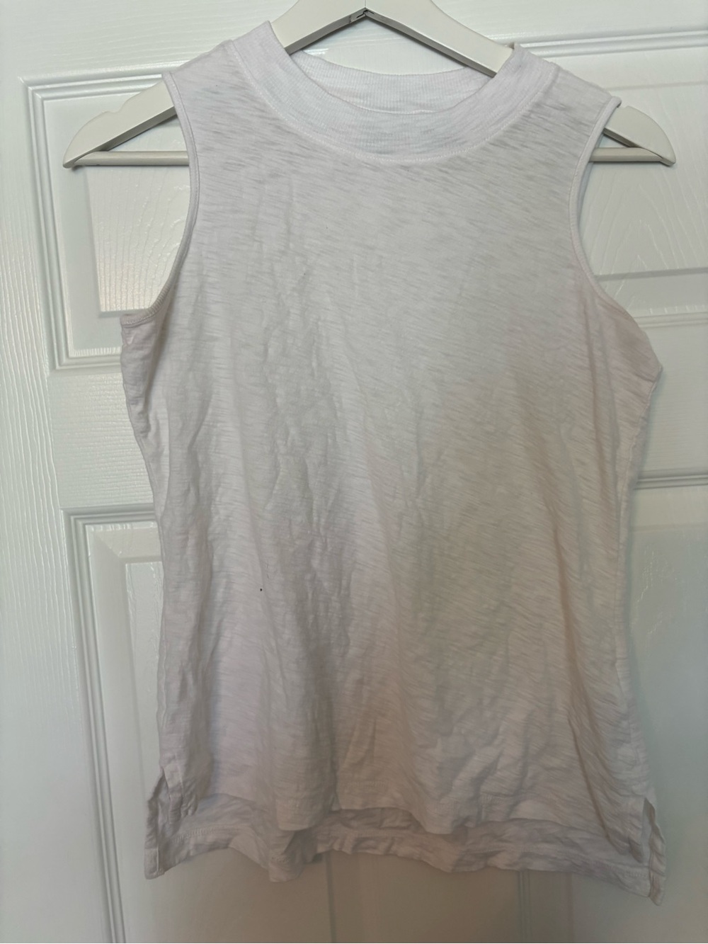 Sleeveless White Crewneck Women's Tank Top